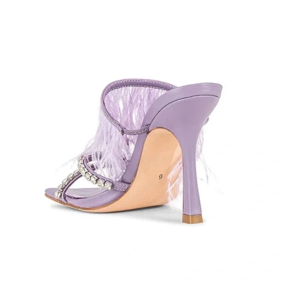 FINAL SALE - REVOLVE song of style Purple Feathered Sandals with Rhinestones - Picture 3 of 8
